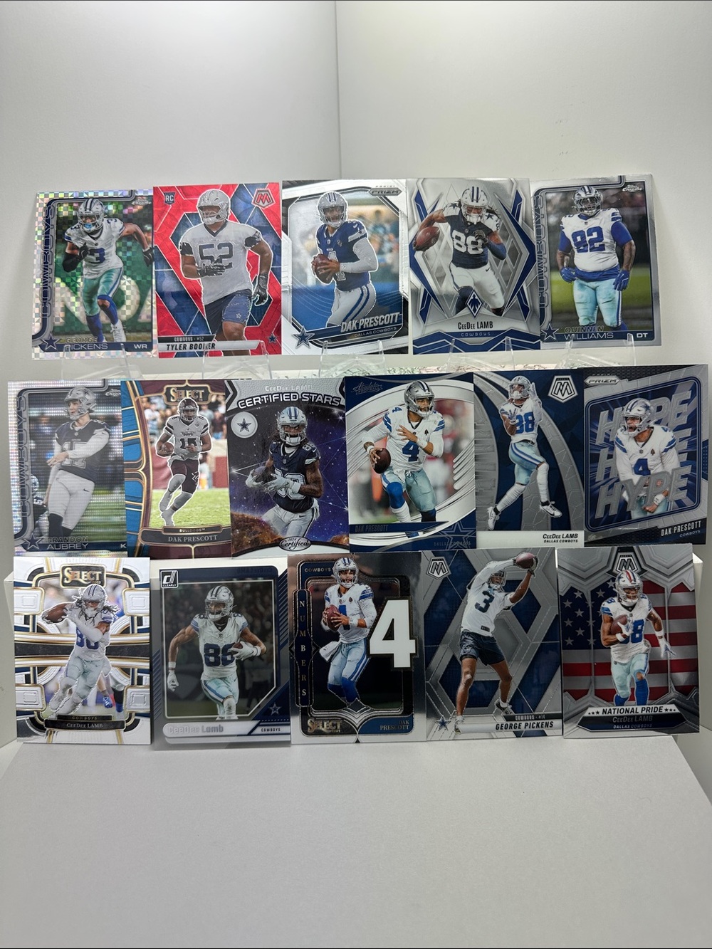 Dak/CeeDee Lamb w/ Tyler Booker Rookie/Pickens/Aubrey Pulsar Cowboys 16 card lot